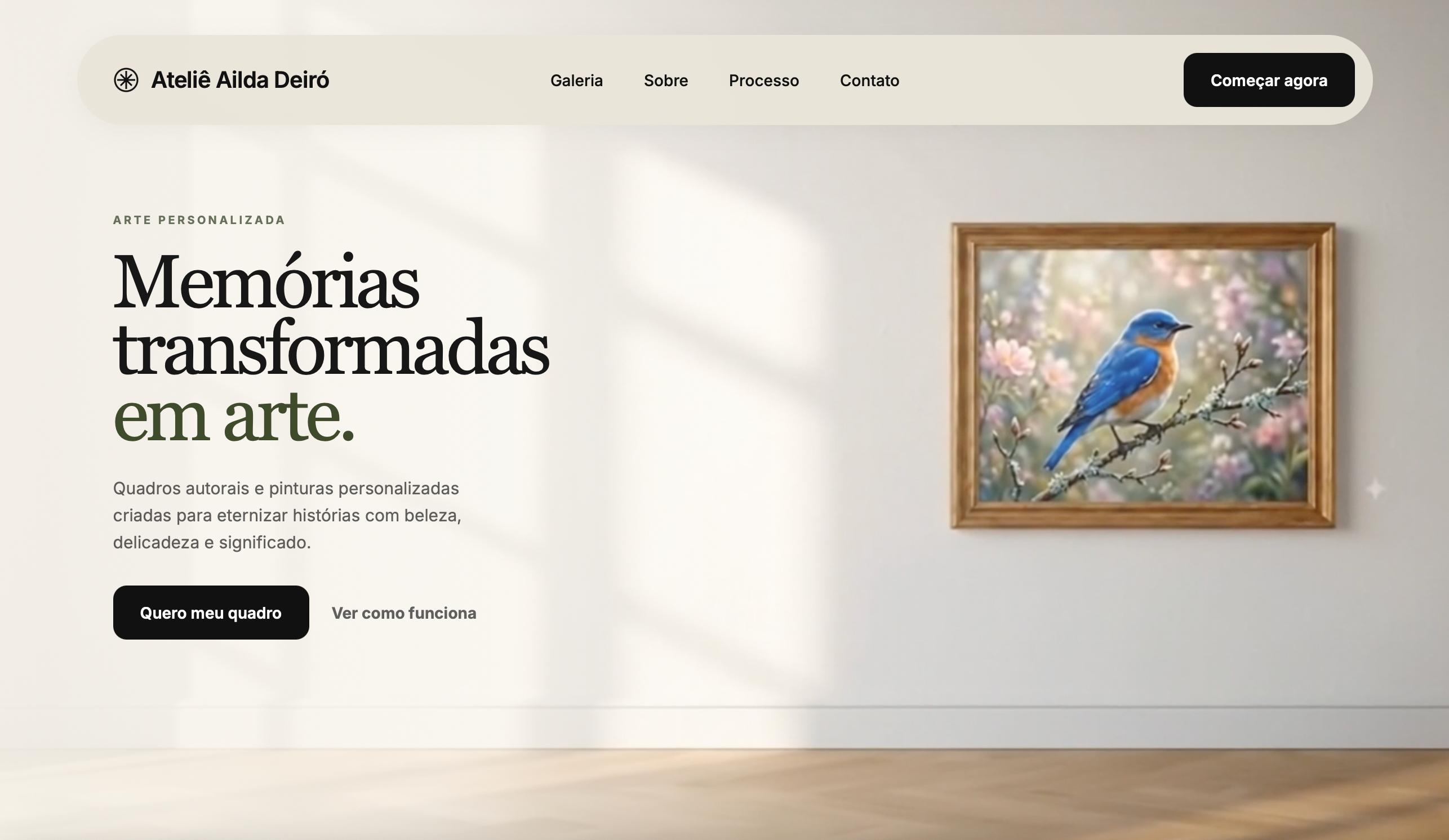 Landing page do Atelie da Ailda Deiro