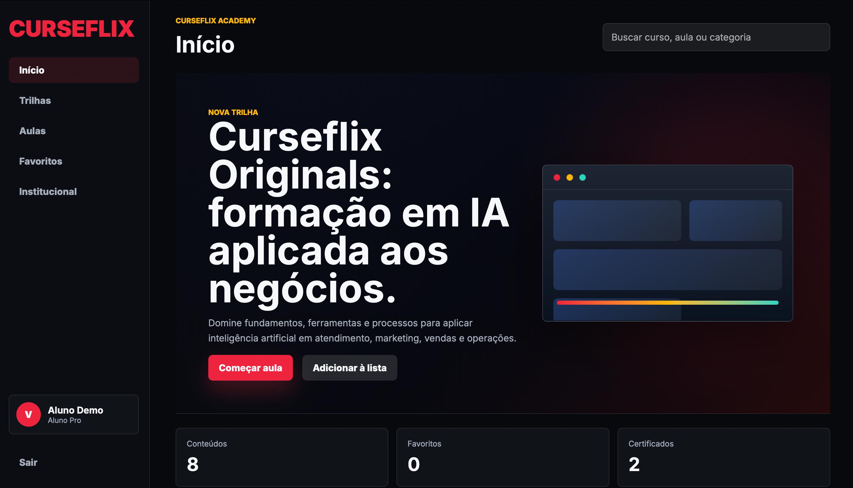 Curseflix plataforma de cursos